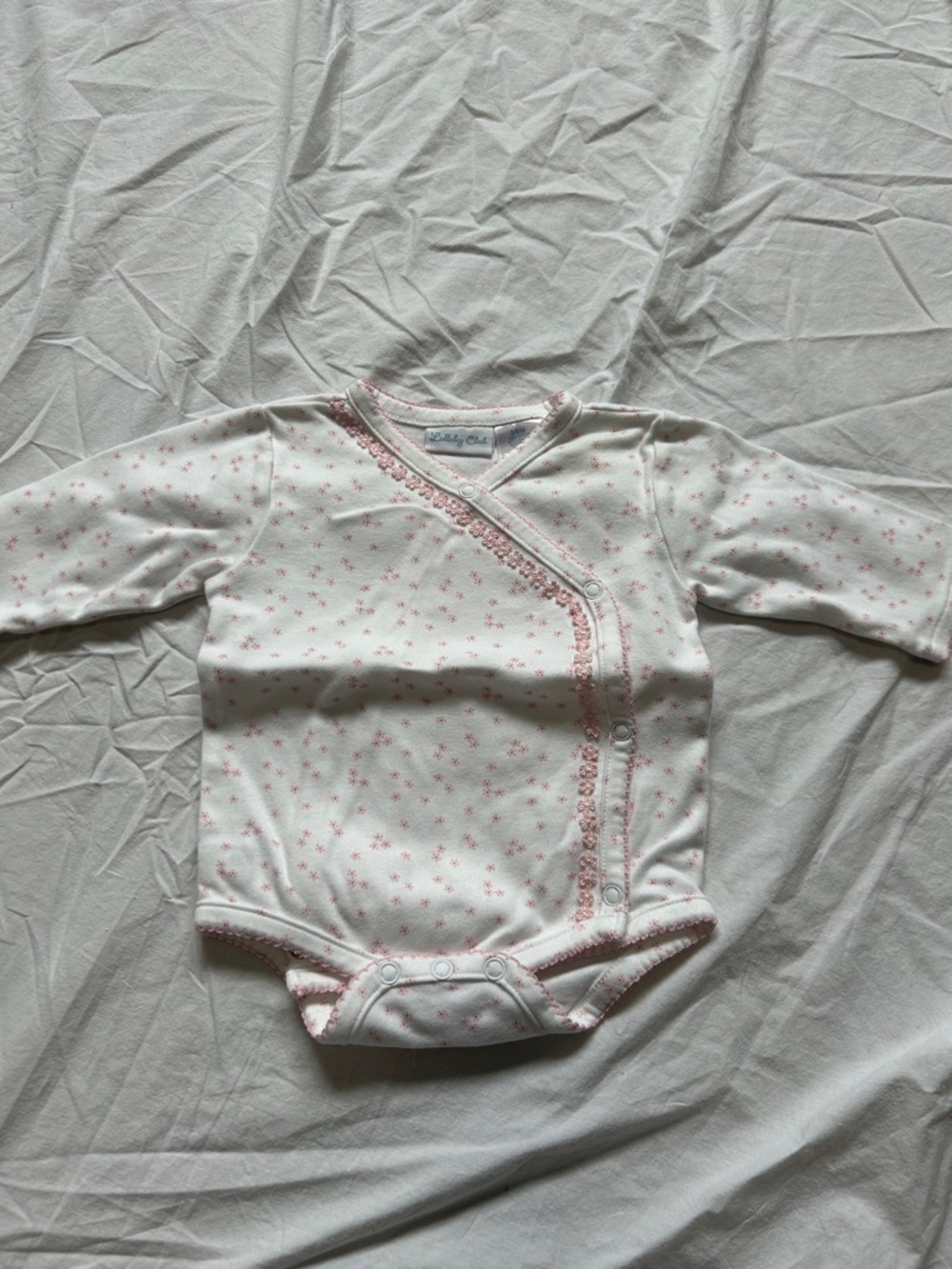 Infant 3-6 M Soft Pink Floral Snap-Front One-Piece Bodysuit